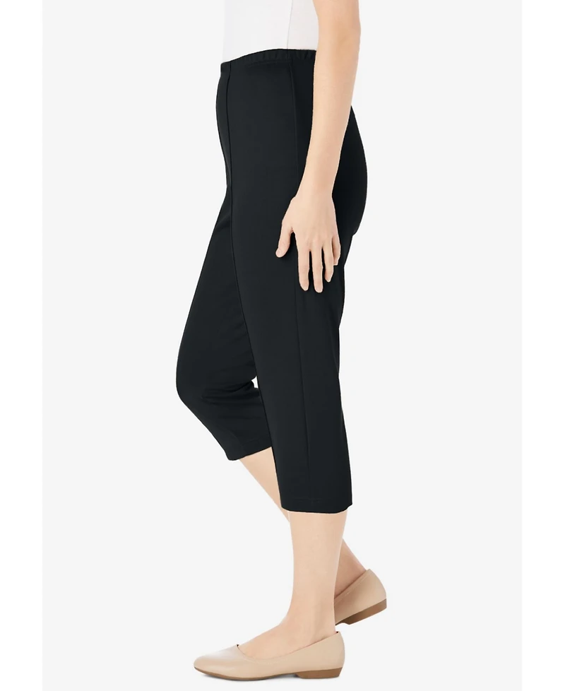 Woman Within Plus The Hassle-Free Soft Knit Capri