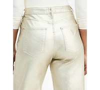 Guess Women's Foil High-Rise Wide-Leg Jeans