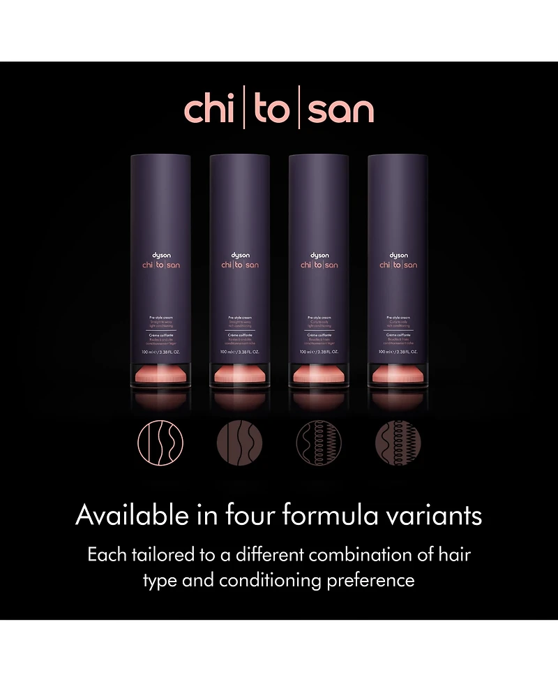 Dyson Chitosan Pre-style cream, Straight to Wavy, Light Conditioning, 100ml