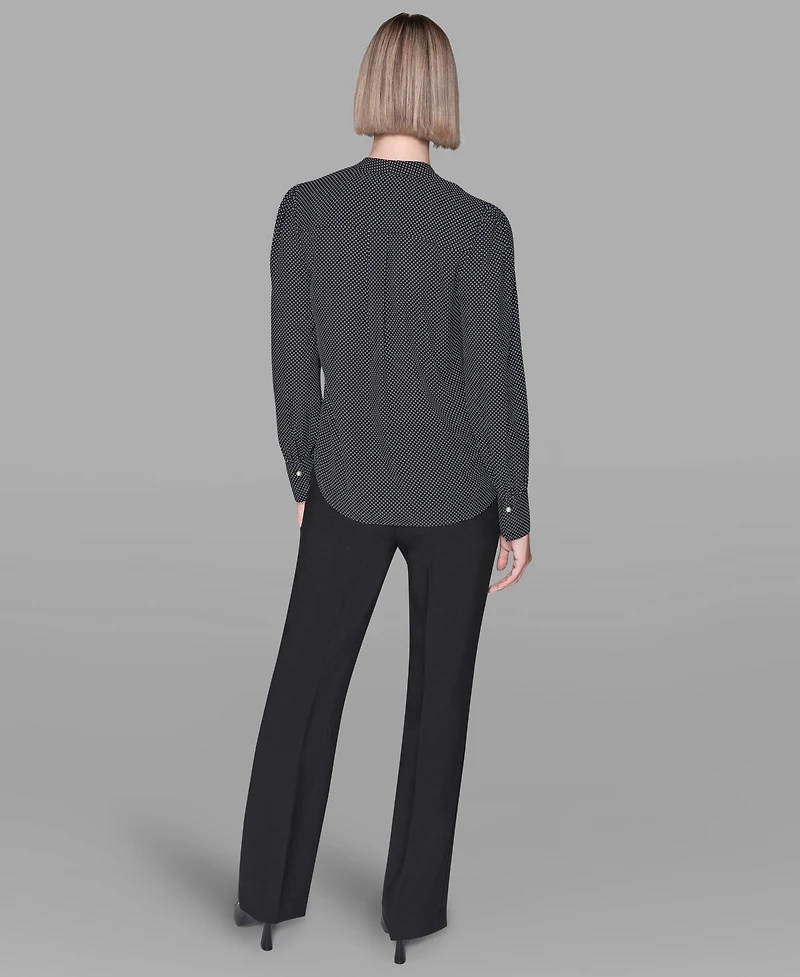 Karl Lagerfeld Paris Women's Long-Sleeve Blouse Top