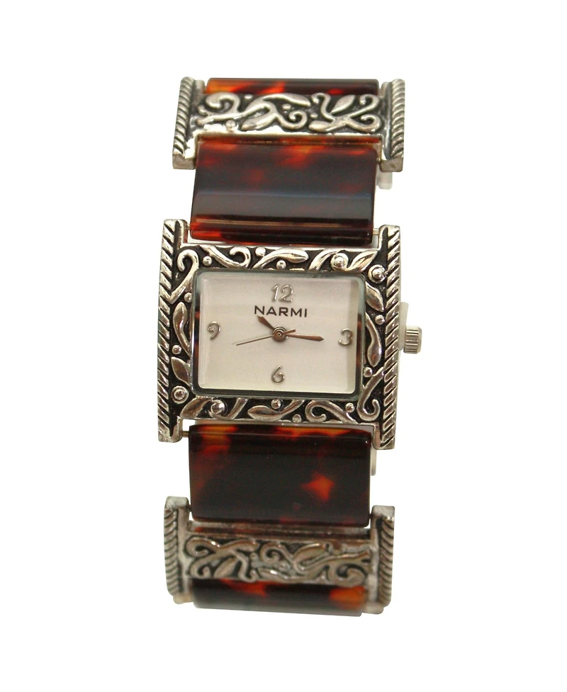 Olivia Pratt Engraved and Tortoise Elegant Women Watch