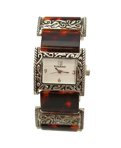 Olivia Pratt Engraved and Tortoise Elegant Women Watch