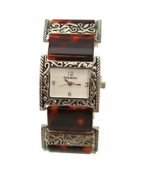 Olivia Pratt Engraved and Tortoise Elegant Women Watch