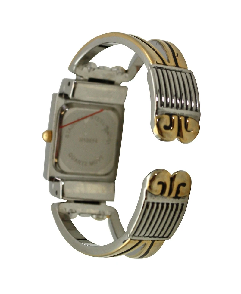 Olivia Pratt Two Tone Swirl Details Bangle Women Watch