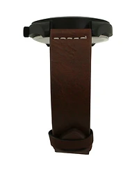 Olivia Pratt Dark Brown Black Minimalist Faux Leather Band Men Watch