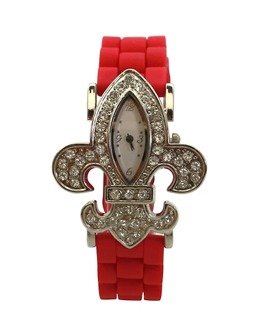 Olivia Pratt Red Rhinestones Silicone Women Watch