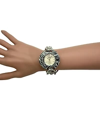 Olivia Pratt Zebra Bracelet Big Face Women Watch