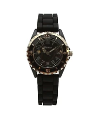 Olivia Pratt Black Solid Color Silicone Strap Casual Women Watch