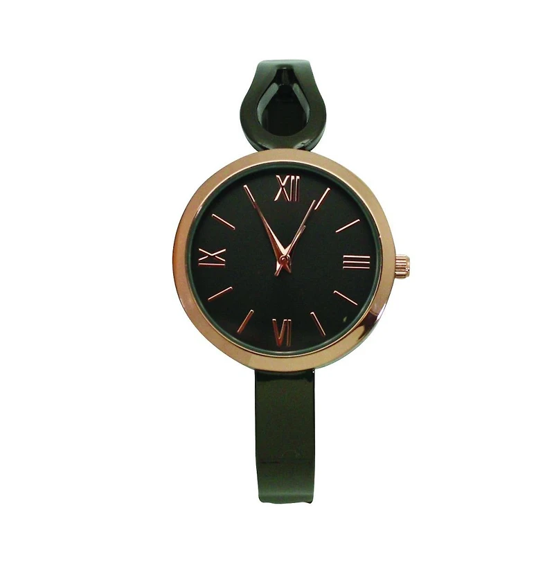 Olivia Pratt Gunmetal Rose Gold Olivia Pratt Shape Every Day Two Tone Metal Bangle Watch