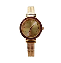 Olivia Pratt Rose Gold Red Olivia Pratt Every Day Textured Metal Bangle Watch