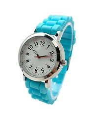 Olivia Pratt Turquoise Easy Read Medical Professionals Silicone Band Women Watch