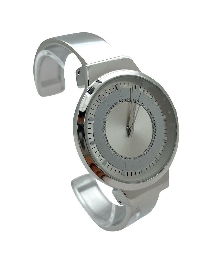Olivia Pratt Metallic Colors Round Face Bangle Women Watch, Silver