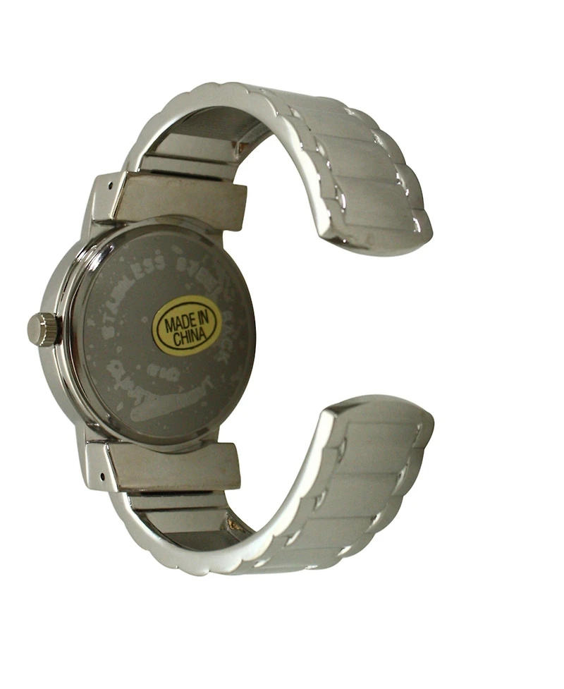 Olivia Pratt Stainless Steel Crystal Detail Bangle Watch - Silver