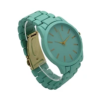 Olivia Pratt Teal Solid Color Large Face Women Watch