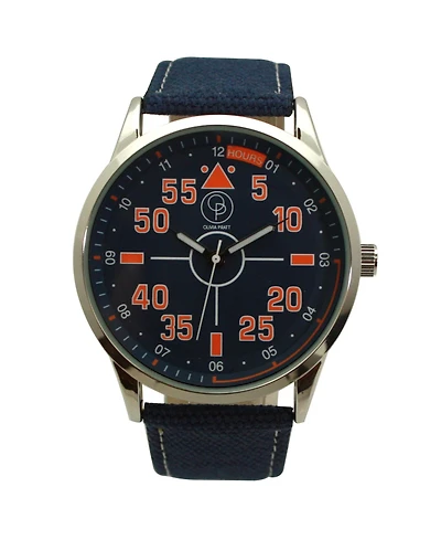 Olivia Pratt Navy Silver Denim Band Big Face and Numbers Men Watch