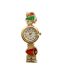 Olivia Pratt Gold Delicate Christmas Themed Women Bracelet Watch