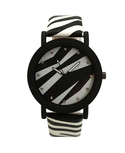 Olivia Pratt White Zebra Colorful Strap Women Watch