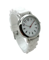 Olivia Pratt White Easy Read Medical Professionals Silicone Band Women Watch