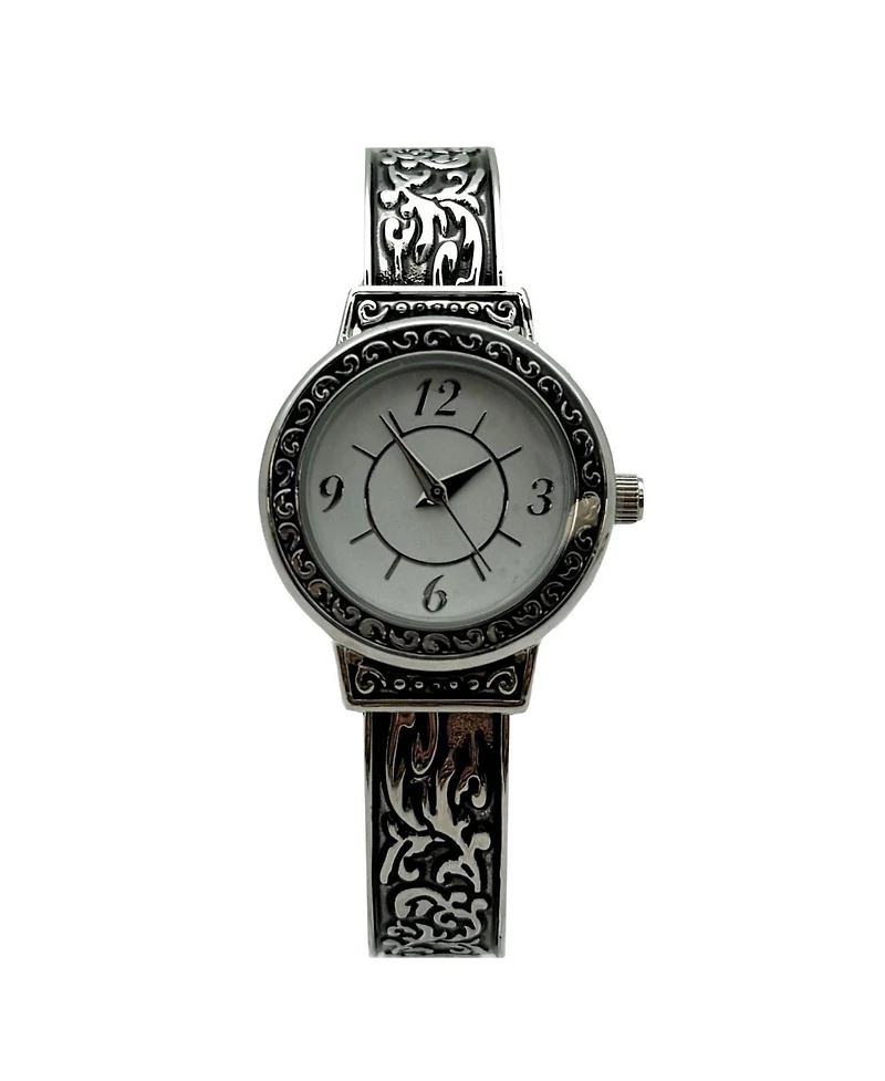 Olivia Pratt Antique Style Elegant Cuff Women Watch, Silver