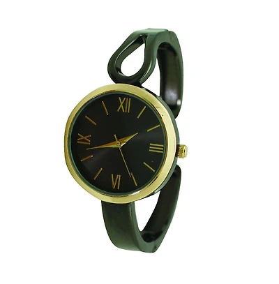 Olivia Pratt Gunmetal Gold Olivia Pratt Shape Every Day Two Tone Metal Bangle Watch