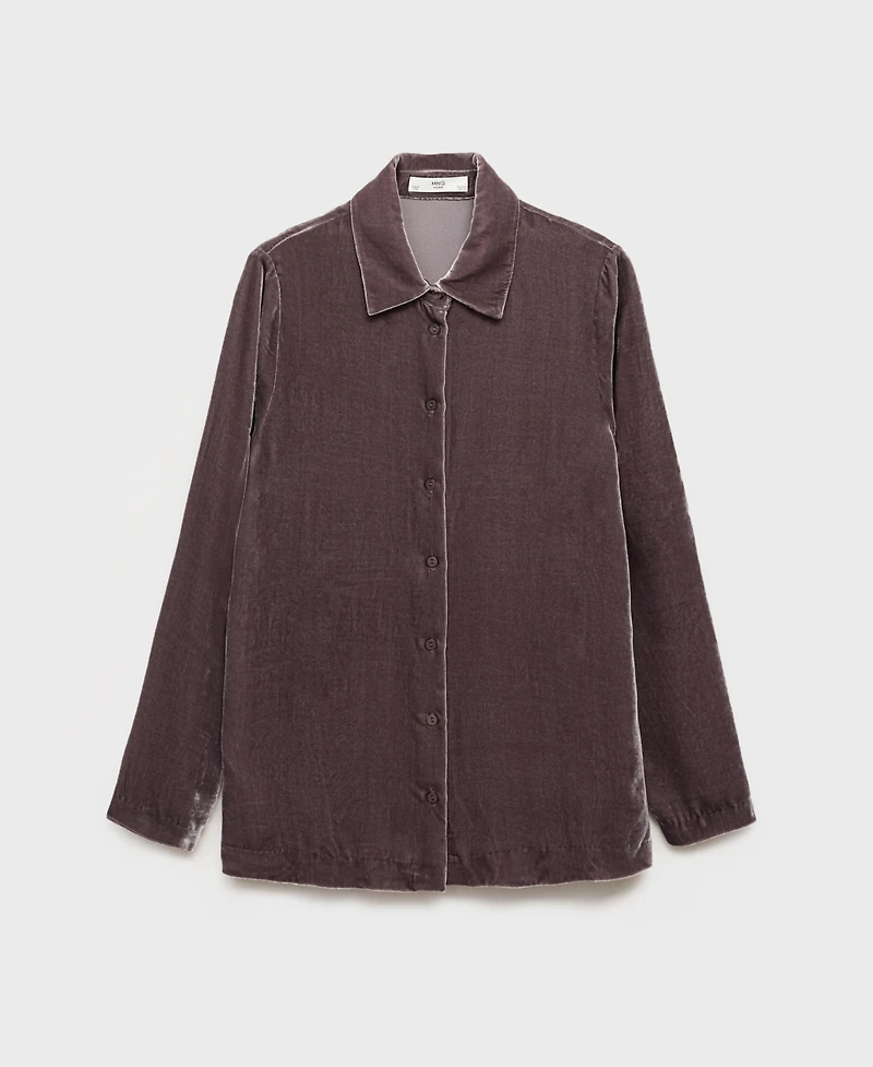 Mango Women's Silk Velvet Shirt