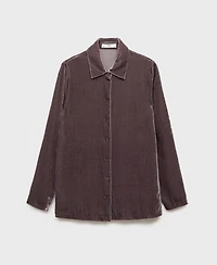 Mango Women's Silk Velvet Shirt