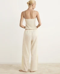 Mango Women's Drawstring Cotton Lace Pajama Pants