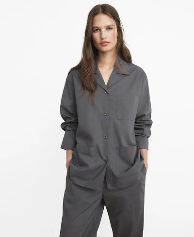 Mango Women's Poplin Pajama Shirt
