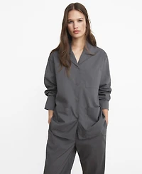 Mango Women's Poplin Pajama Shirt