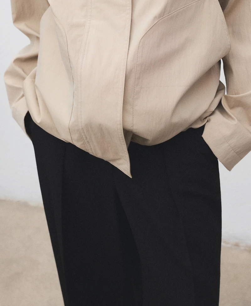 Mango Women's Corduroy Collar Cotton Jacket