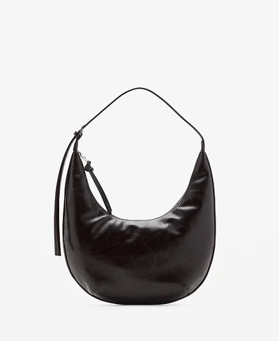 Mango Women's Pebbled Effect Medium Oval Bag