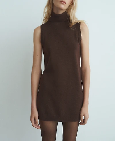 Mango Women's Knitted Turtleneck Dress