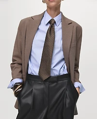 Mango Women's Leather-Effect Wide-Leg Pants