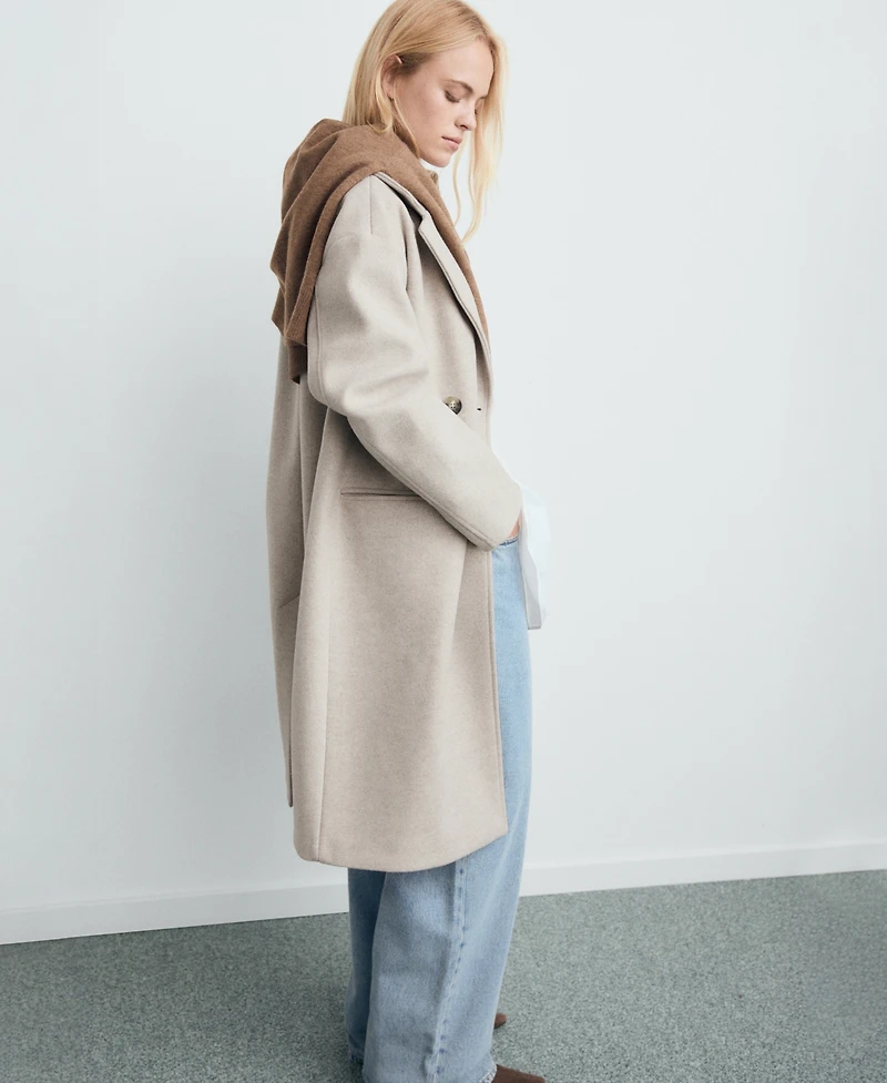 Mango Women's Double-Breasted Midi Coat