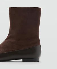 Mango Women's Combined Leather Ankle Boots