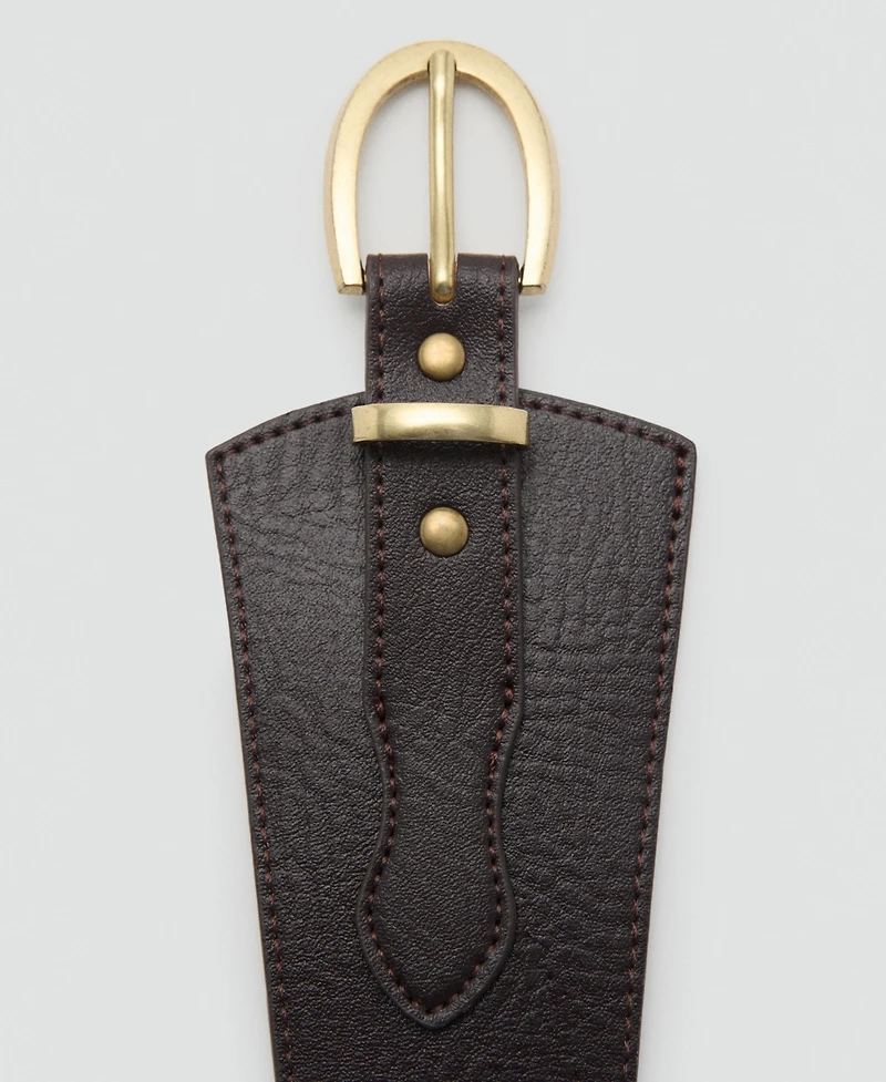 Mango Women's Leather Obi Belt