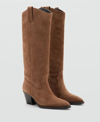 Mango Women's Heel Leather Boots