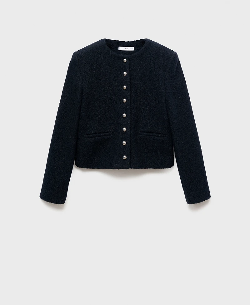 Mango Women's Jewel Buttons Boucle Jacket