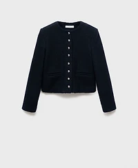 Mango Women's Jewel Buttons Boucle Jacket