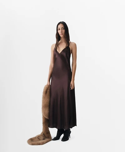 Mango Women's Silk Satin Dress