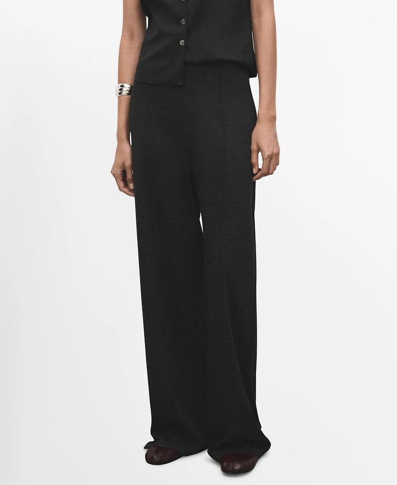 Mango Women's Elastic Waist Straight-Fit Pants