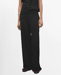 Mango Women's Elastic Waist Straight-Fit Pants