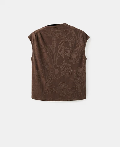 Mango Women's Jacquard Floral-Print Top