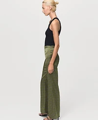 Mango Women's Geometric-Print Satin Pants