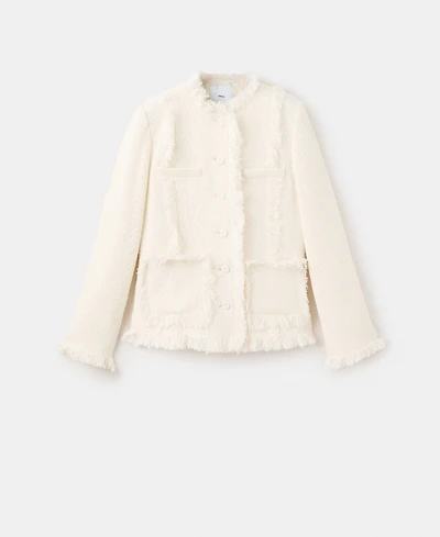 Mango Women's Frayed Ends Tweed Jacket