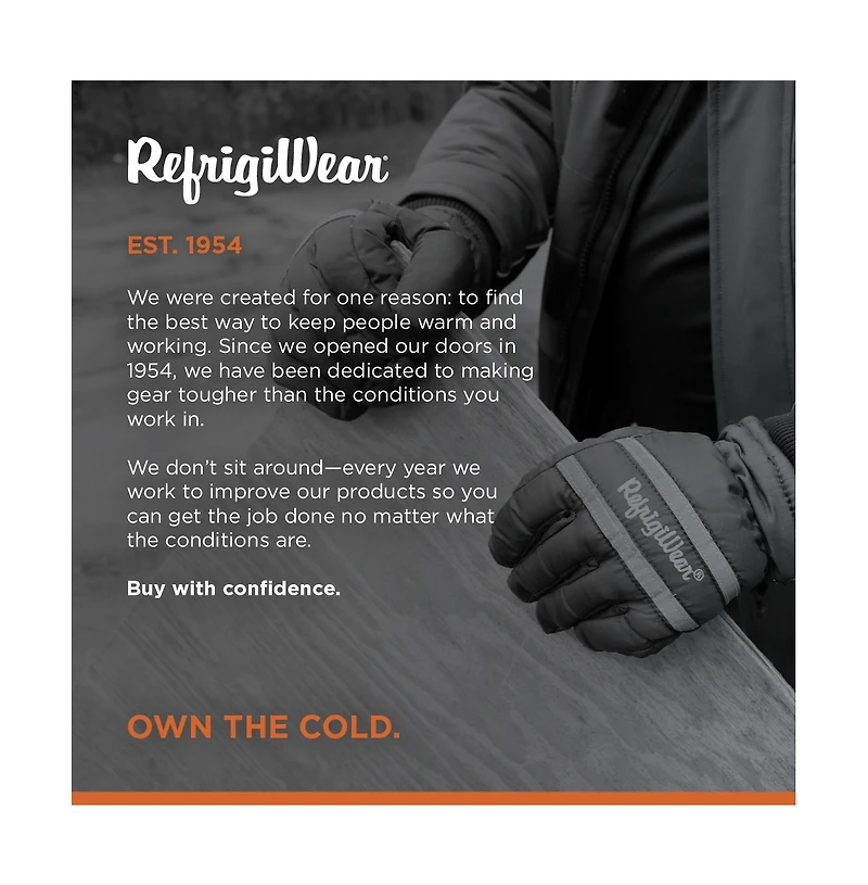 RefrigiWear Men's ChillBreaker Glove - Insulated Cold Weather Work Gloves,