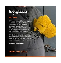 RefrigiWear Men's Stretch Knuckle Insulated Leather Gloves - Extreme Cold Protection, Flexible & Durable Work