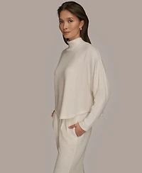 Donna Karan Weekend Women's Mock Neck Crop Top