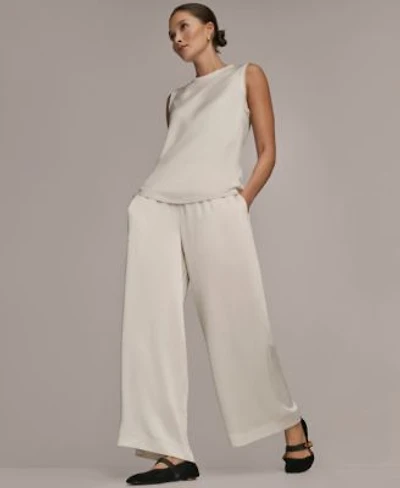 Donna Karan Weekend Womens Sleeveless Fringe Trim Blouse Pull On Pants