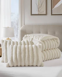 Madison Park Jasmine Faux Fur Reverse to Velvet 3-Pc. Comforter Set